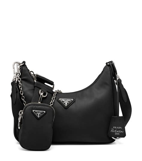 prada re-edition 2005 nylon shoulder bag black